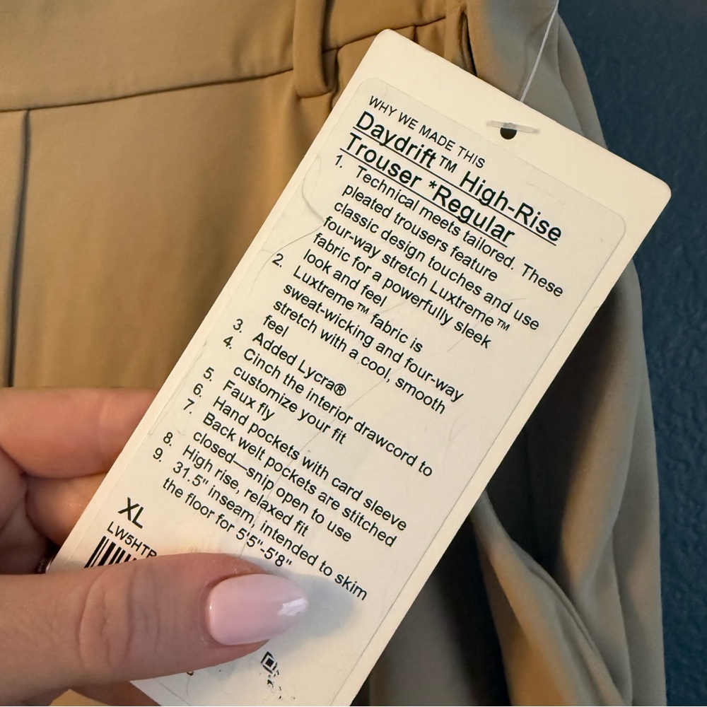 LULULEMON • NWT daydrift high rise trousers regular - tan XL - wide leg - Picture 6 of 9